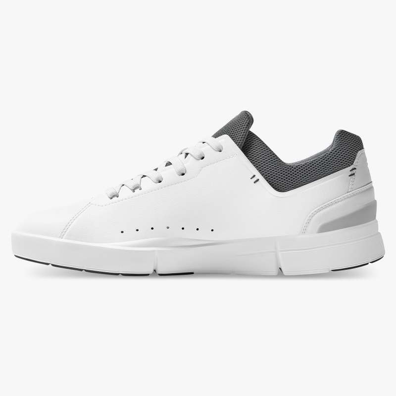 On Running Cloud Shoes Men's THE ROGER Advantage-White | Rock - Click Image to Close