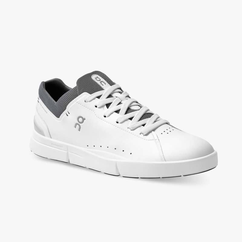 On Running Cloud Shoes Men's THE ROGER Advantage-White | Rock - Click Image to Close